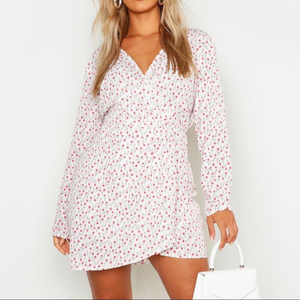 Floral Long Sleeve Mini Dress